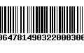 Código de Barras 00647814903220003009