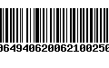 Código de Barras 00649406200621002501