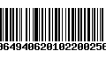 Código de Barras 00649406201022002565