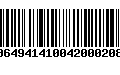 Código de Barras 00649414100420002087