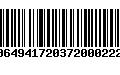 Código de Barras 00649417203720002225