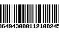 Código de Barras 00649430001121002452