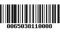 Código de Barras 0065038110008