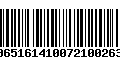 Código de Barras 00651614100721002633