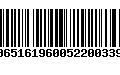 Código de Barras 00651619600522003396