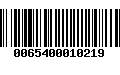 Código de Barras 0065400010219