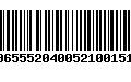 Código de Barras 00655520400521001516