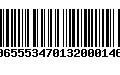 Código de Barras 00655534701320001466