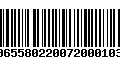 Código de Barras 00655802200720001031