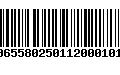 Código de Barras 00655802501120001011