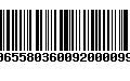 Código de Barras 00655803600920000992