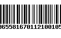 Código de Barras 00655816701121001055