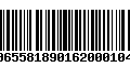 Código de Barras 00655818901620001046