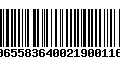 Código de Barras 00655836400219001161