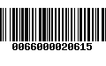 Código de Barras 0066000020615