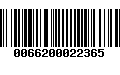 Código de Barras 0066200022365