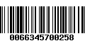 Código de Barras 0066345700258