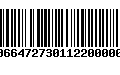 Código de Barras 00664727301122000003