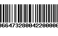 Código de Barras 00664732800422000000