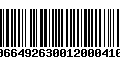 Código de Barras 00664926300120004104