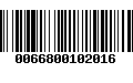 Código de Barras 0066800102016