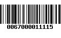 Código de Barras 0067000011115