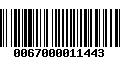 Código de Barras 0067000011443