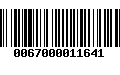 Código de Barras 0067000011641