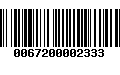 Código de Barras 0067200002333