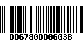 Código de Barras 0067800006038