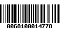 Código de Barras 0068100014778