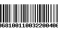 Código de Barras 00681001100322004004