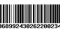 Código de Barras 00689924302622002348