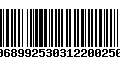 Código de Barras 00689925303122002509