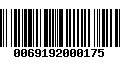 Código de Barras 0069192000175