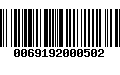 Código de Barras 0069192000502