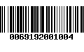 Código de Barras 0069192001004