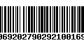 Código de Barras 00692027902921001699