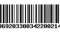 Código de Barras 00692033003422002145