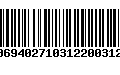 Código de Barras 00694027103122003121