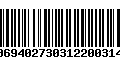 Código de Barras 00694027303122003149