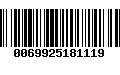 Código de Barras 0069925181119