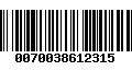 Código de Barras 0070038612315