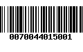 Código de Barras 0070044015001