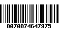 Código de Barras 0070074647975