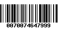 Código de Barras 0070074647999