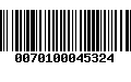 Código de Barras 0070100045324