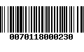 Código de Barras 0070118000230