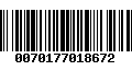 Código de Barras 0070177018672