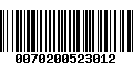 Código de Barras 0070200523012